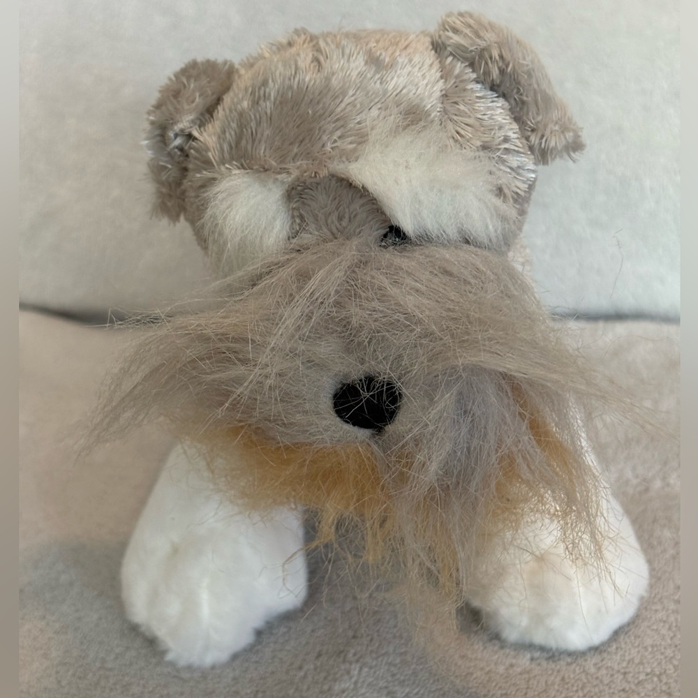 Schnauzer Dog Gray White Brown Ganz Webkinz HM159 Plush 7” Stuffed Toy No Code